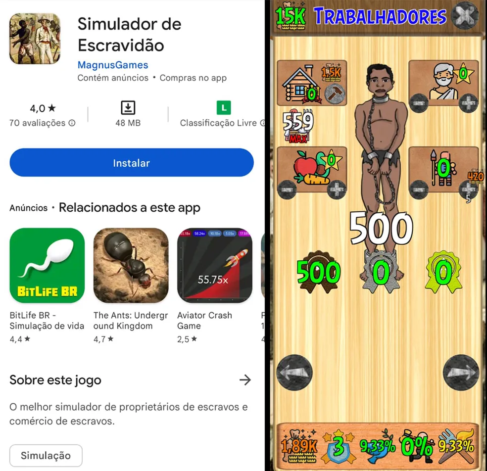 Além do Google e desenvolvedor, MP-SP investiga usuários que deixaram comentários racistas em avaliação de 'Simulador de Escravidão'