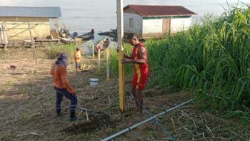 Defesa Civil do Amazonas instala nova estação de monitoramento de nível dos rios em Tonantins
