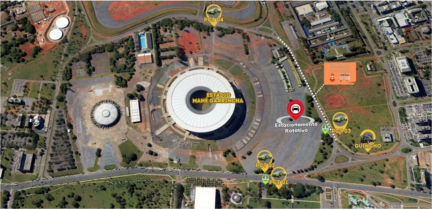 A partir das 13h, as equipes do Detran-DF atuarão no controle de tráfego nas imediações do Estádio Mané Garrincha Foto: (Divulgação/Detran-DF) Trânsito terá alterações para jogo entre Vasco e Palmeiras