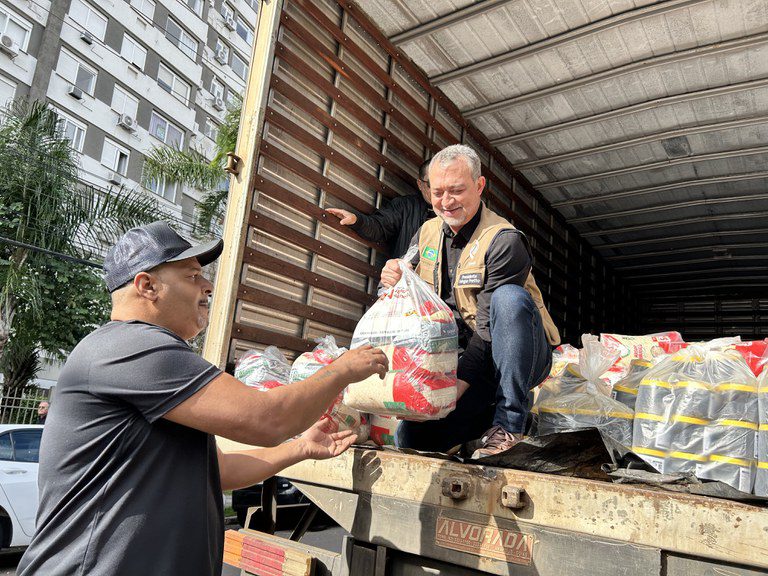 Foto: (Catiana Medeiros/Conab)
Conab entrega 68 toneladas de alimentos para atingidos pelas enchentes no RS